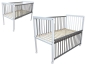 Preview: Kinderbett / Beistellbett / Babybett 2in1 120x60cm weiß-grau